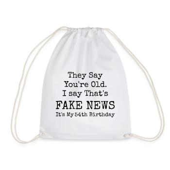 54th Birthday | 54 Years Old Birthday - Drawstring Bag - white - Front