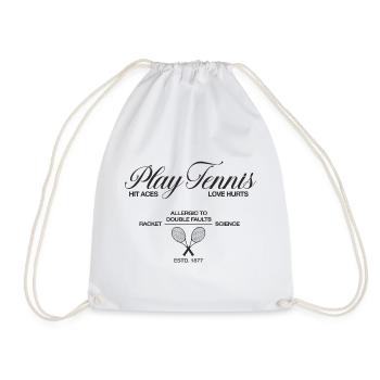 Play Tennis hit aces - Drawstring Bag - white - Front