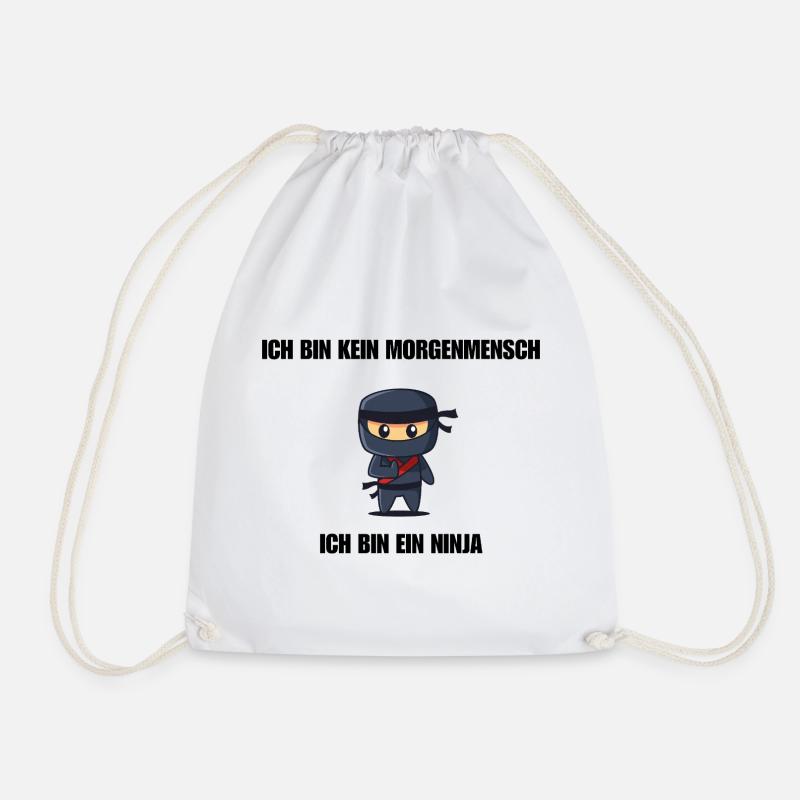 Ich bin kein Morgenmensch - Ich bin ein Ninja - Turnbeutel - Weiß