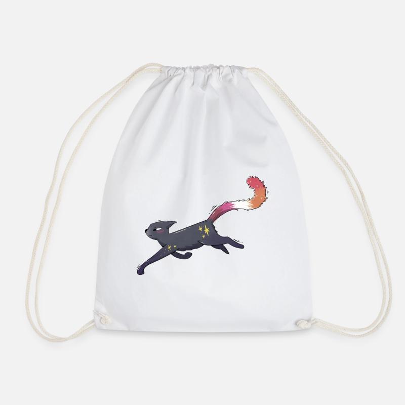 Cute cat lesbian pride - Drawstring Bag - white