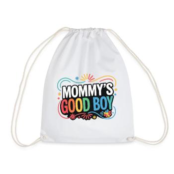 Mommy's Good Boy - Muttersöhnchen Retro Spruch - Turnbeutel - Weiß - Vorne