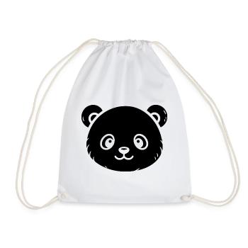 Croquis de panda mignon – Motif d’animal duveteux - Sac de sport léger - blanc - Devant