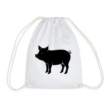 pig - Drawstring Bag - white - Front