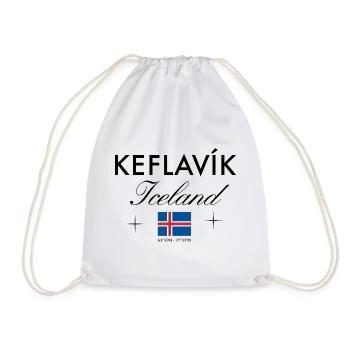 Keflavík Island Koordinaten Reise Souvenir - Turnbeutel - Weiß - Vorne