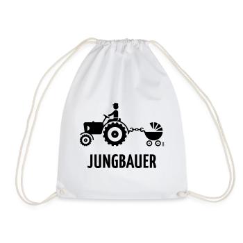 Jungbauer (Bauer Trecker Kinderwagen Baby / B) - Turnbeutel - Weiß - Vorne