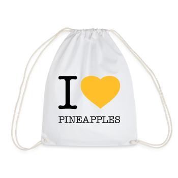 I LOVE PINEAPPLES Ananas - Turnbeutel - Weiß - Vorne