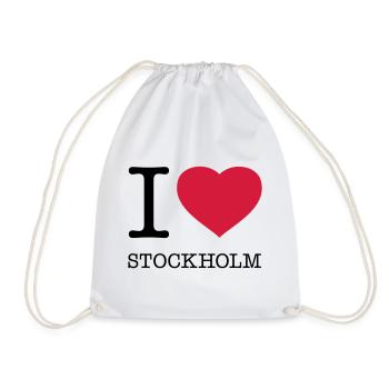 I LOVE STOCKHOLM Sweden Schweden - Turnbeutel - Weiß - Vorne