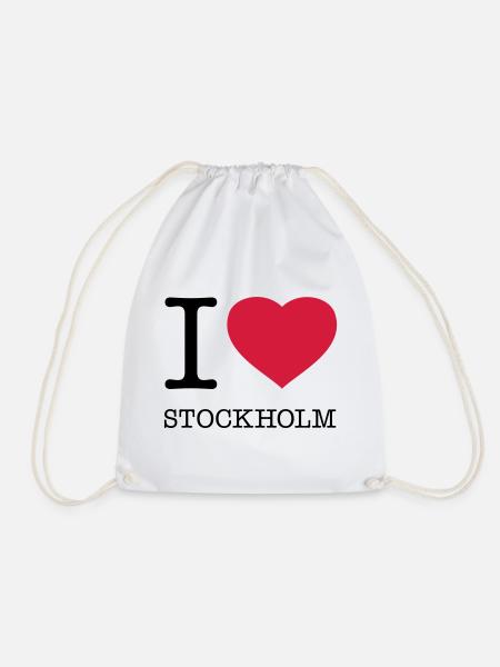 I LOVE STOCKHOLM Sweden Schweden - Turnbeutel - Weiß