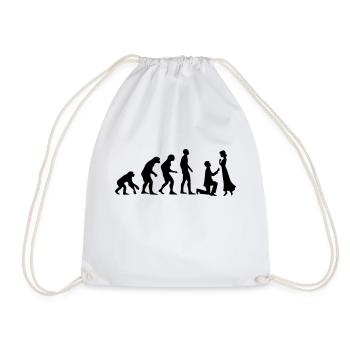 EVOLUTION OF MARRIAGE! - Drawstring Bag - white - Front