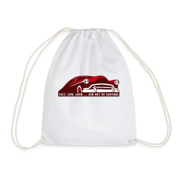 Voiture personnalisée - Rapide, Bas, Fort, Hot Rod - Sac de sport léger - blanc - Devant