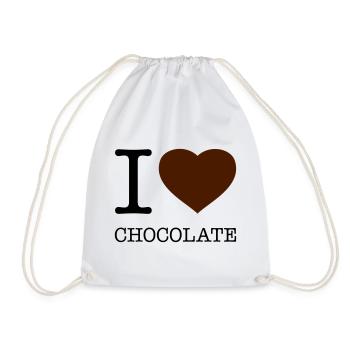 I LOVE CHOCOLATE Schokolade - Drawstring Bag - white - Front