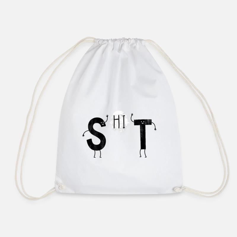 Shit letters - Drawstring Bag - white