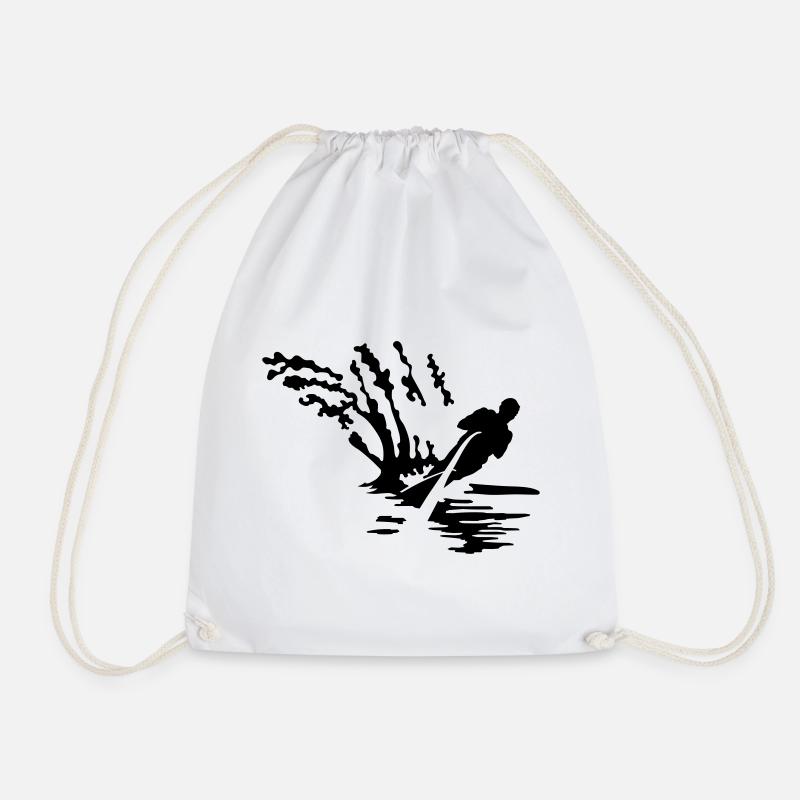 water ski - Drawstring Bag - white