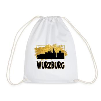 Würzburg Deutschland Stadt Skyline Liebe Gold - Turnbeutel - Weiß - Vorne