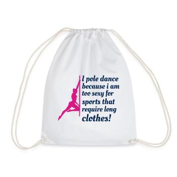 Pole Sport Dance Dancer Competition Acrobatics - Drawstring Bag - white - Front