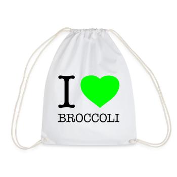 I LOVE BROCCOLI Broccoli Vegetables - Drawstring Bag - white - Front