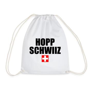 Hopp schwiiz - Drawstring Bag - white - Front