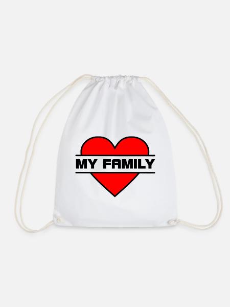 Herz, ich liebe meine Familie - Turnbeutel - Weiß