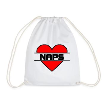 Heart I love naps - Drawstring Bag - white - Front