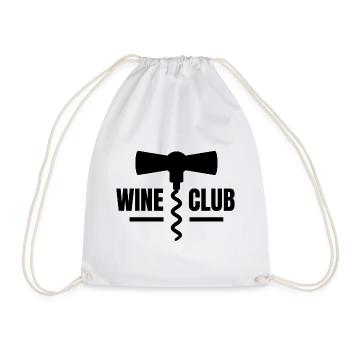 wine, wine lover, wine club - Drawstring Bag - white - Front