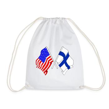 Flag USA and flag Finland - Drawstring Bag - white - Front