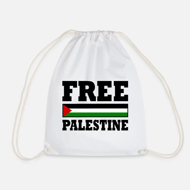 Free palestine - Drawstring Bag - white