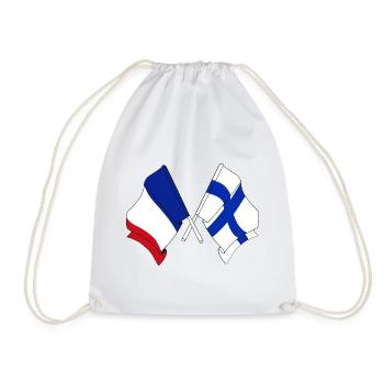 Deux drapeaux barrés du drapeau de la France Finlande - Sac de sport léger - blanc - Devant