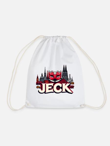 Karneval Köln Dom Jeck Design - Turnbeutel - Weiß