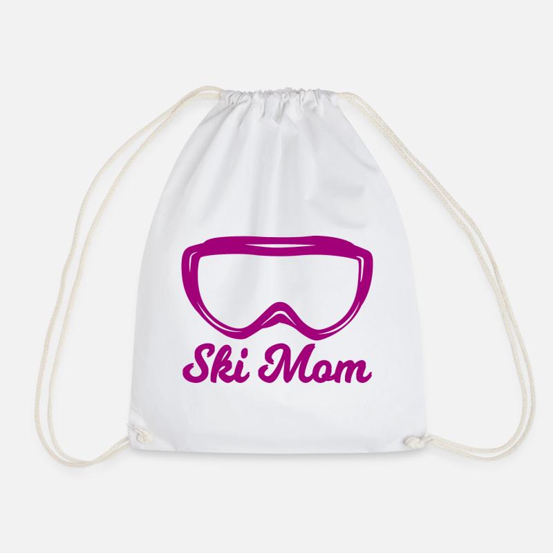 Skifahrer Mama - Turnbeutel - Weiß