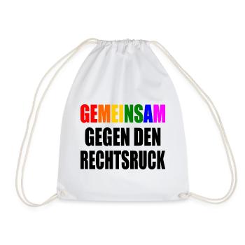 gemeinsam gegen den rechtsruck - Turnbeutel - Weiß - Vorne