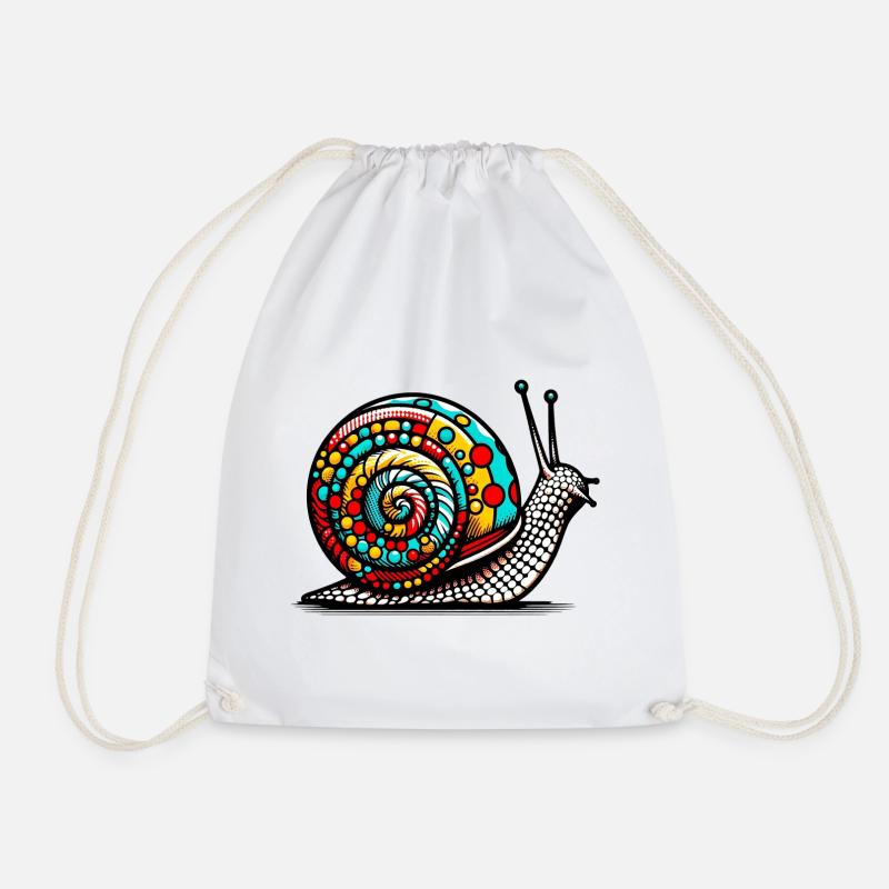 Snail - Drawstring Bag - white