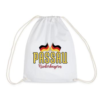 Passau Niederbayern Germany Flags Design - Drawstring Bag - white - Front