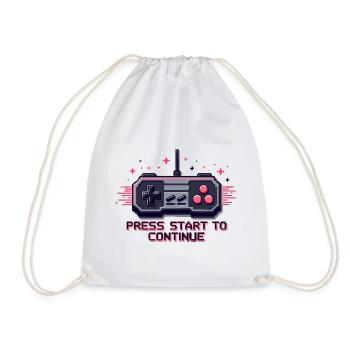 Press Start - Retro Gaming - Turnbeutel - Weiß - Vorne