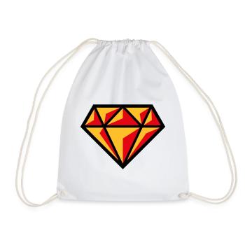 Diamond (Gemstone Brilliant Symbol / POS Red 3C) - Drawstring Bag - white - Front