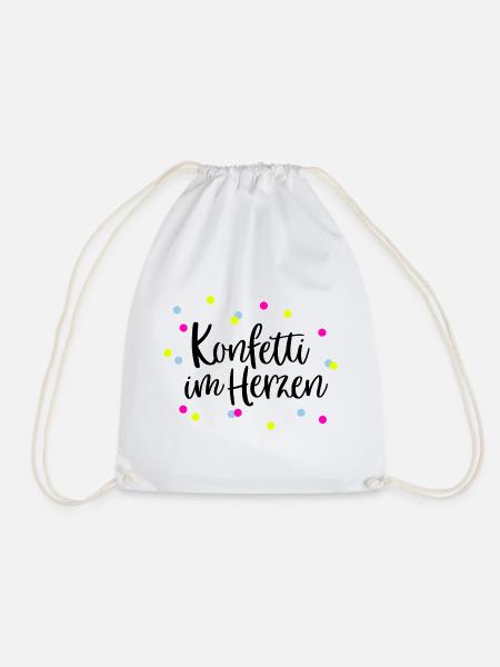 Konfetti im Herzen | Fasching Gruppenoutfit | Bunt - Turnbeutel - Weiß