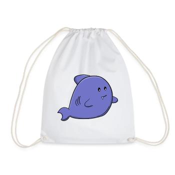 Niedlicher Blauhai, niedliches Kawaii-Meerestier - Turnbeutel - Weiß - Vorne