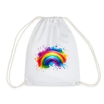 Aquarelle arc-en-ciel Aquarelles colorées - Sac de sport léger - blanc - Devant