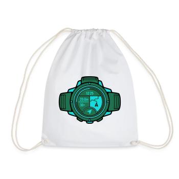 Modern GPS Sports Watch Runner - Drawstring Bag - white - Front