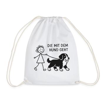 Berner Sennenhund Spruch Hundehalterin Humor - Turnbeutel - Weiß - Vorne
