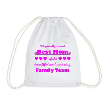 Meilleure équipe de maman – Family Joy Pink - Sac de sport léger - blanc - Devant