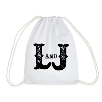 L and J Destroyed Monogram - Drawstring Bag - white - Front
