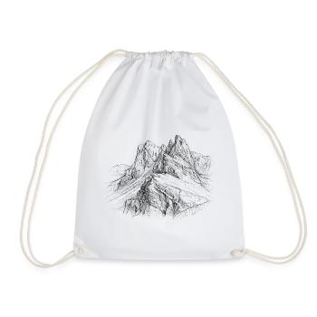 Secada Silhouette | Odle Dolomiten Design |  - Turnbeutel - Weiß - Vorne