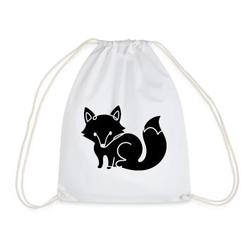 Fuchs Silhouette – Waldtier Minimal Motiv - Turnbeutel - Weiß - Vorne
