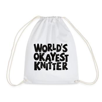 World’s okayest Knitter - Turnbeutel - Weiß - Vorne