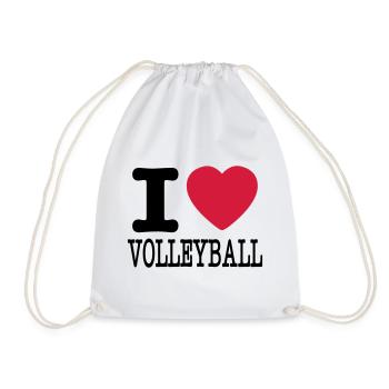 J'aime le volley-ball / j'aime la chemise de volleyball - Sac de sport léger - blanc - Devant