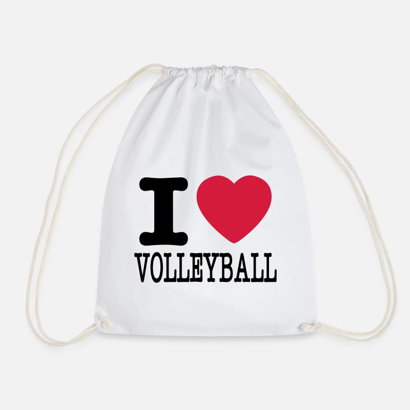 ich liebe Volleyball / ich liebe Volleyballhemd - Turnbeutel - Weiß