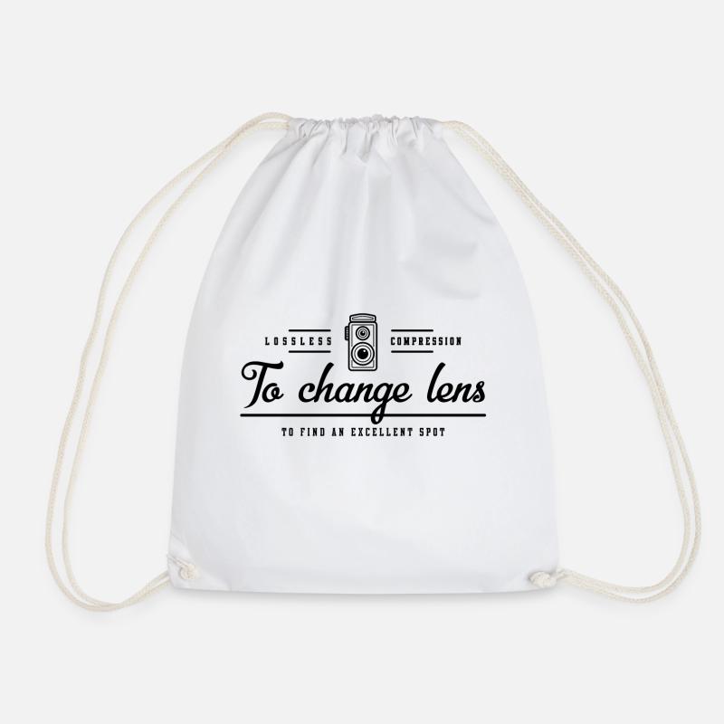 photography - Drawstring Bag - white