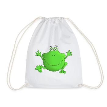 Frosch - Lach doch mal - Turnbeutel - Weiß - Vorne
