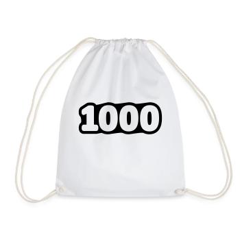 1000. // Tausend // Jubiläum // Geburtstag - Turnbeutel - Weiß - Vorne