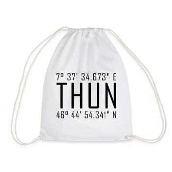Thun Coordinates – Typography with Local Reference Besch - Drawstring Bag - white - Front